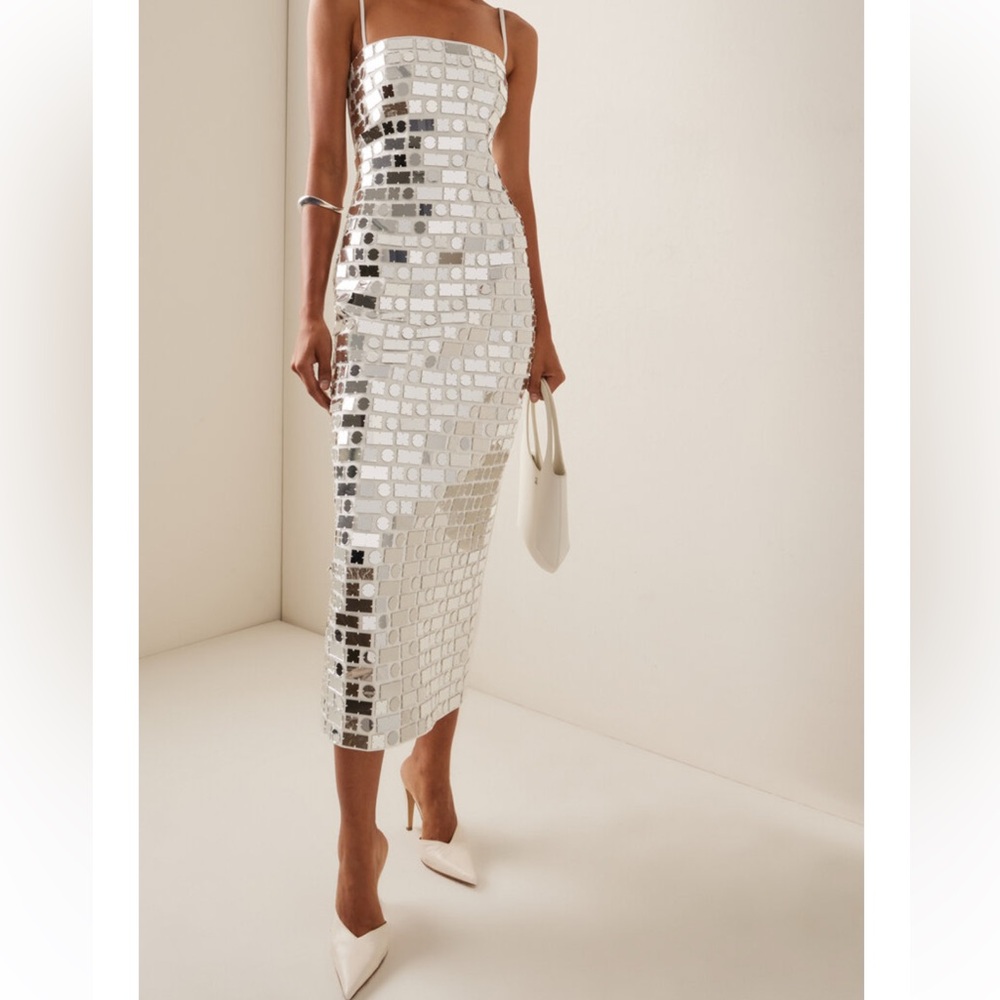 ILA Duffy mirror-embellished white dress, 34